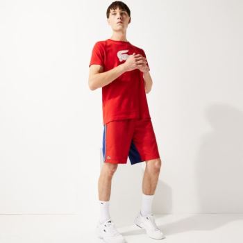 Lacoste SPORT Contrast Band Two-Tone Lightweight Shorts Pánské - Kraťasy Červené / Blankyt | CZ-HfNV